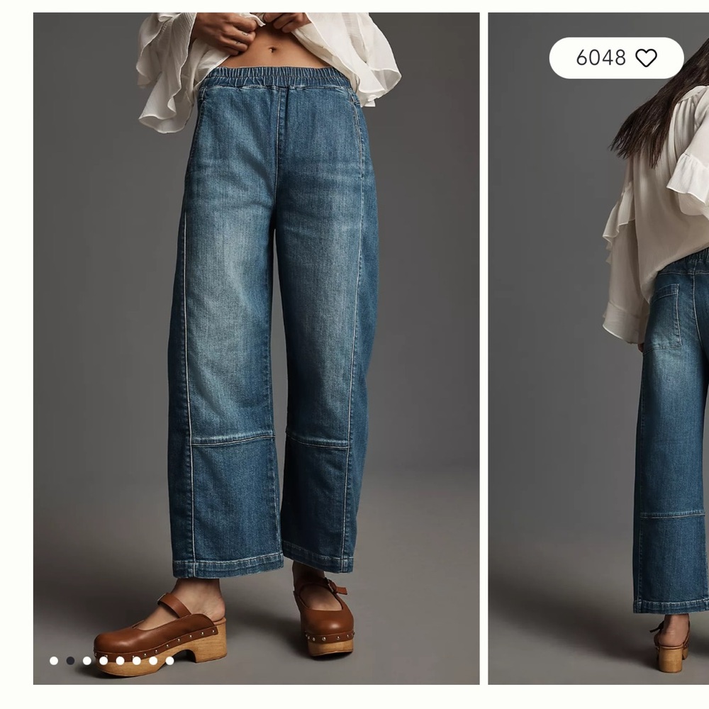 Izzie Relaxed Pull- On Barrel Jeans (s) by Pilcro
